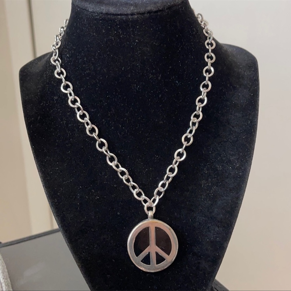 Unisex Vintage peace pendant necklace 1980’s